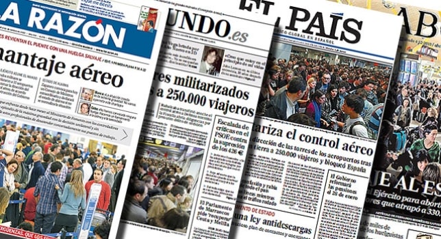La prensa y cómo trató el problema con los controladores aéreos